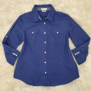Van Heusen Wrinkle & stain resistant Navy Blouse